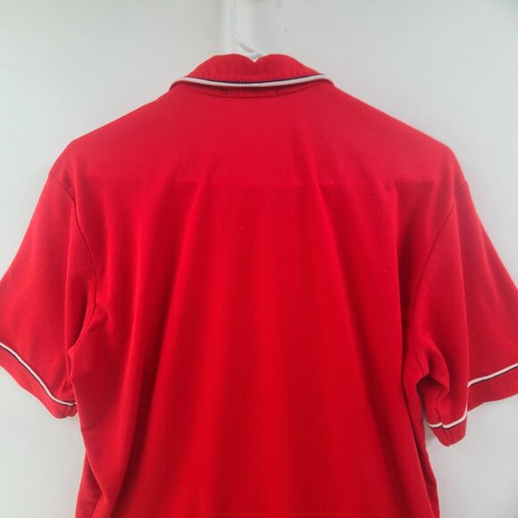 Geno men's Polo Short Sleeve Knit  Pullover Top  Red  Size L Preppy Classic - Picture 6 of 7